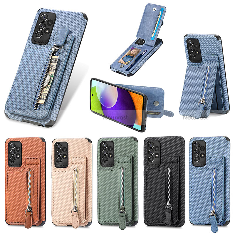 Ultra-thin Silicone Gel Soft Case Cover with Magnetic S02D for Samsung Galaxy A52 4G