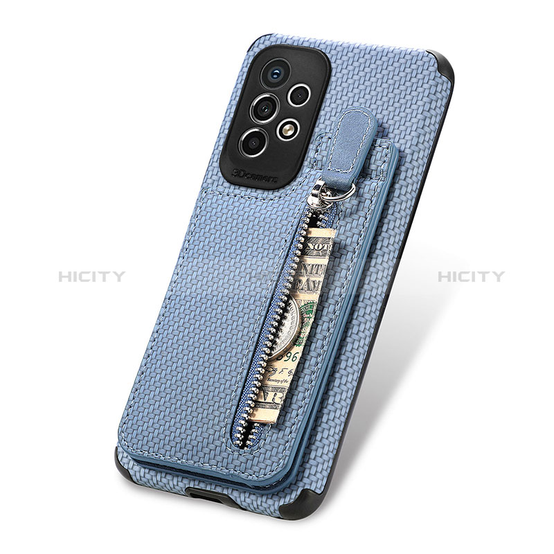 Ultra-thin Silicone Gel Soft Case Cover with Magnetic S02D for Samsung Galaxy A53 5G Blue