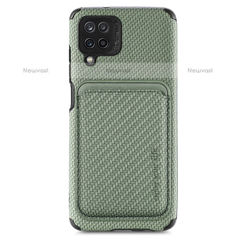 Ultra-thin Silicone Gel Soft Case Cover with Magnetic S02D for Samsung Galaxy F12 Green