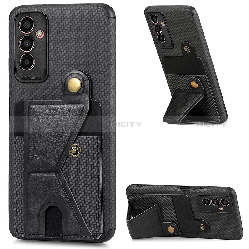 Ultra-thin Silicone Gel Soft Case Cover with Magnetic S02D for Samsung Galaxy F13 4G Black