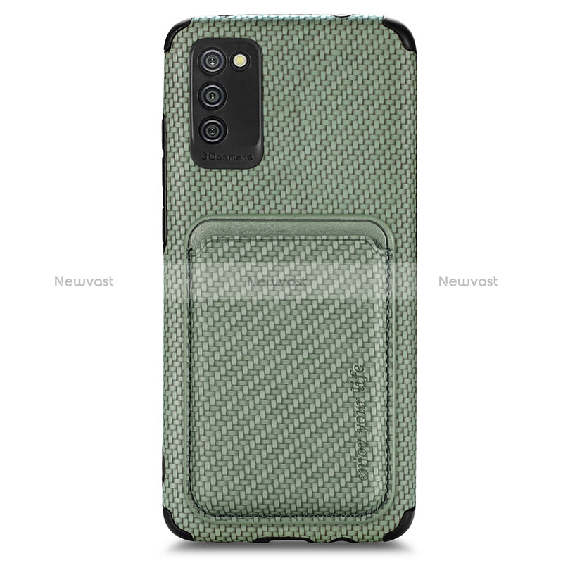 Ultra-thin Silicone Gel Soft Case Cover with Magnetic S02D for Samsung Galaxy M02s Green