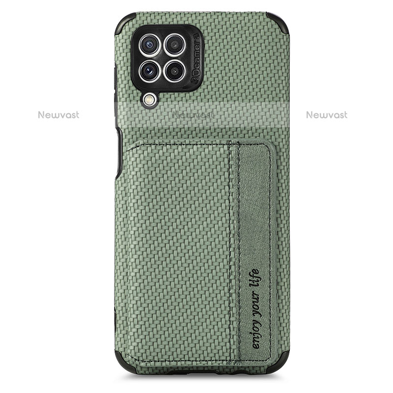 Ultra-thin Silicone Gel Soft Case Cover with Magnetic S02D for Samsung Galaxy M32 4G Green