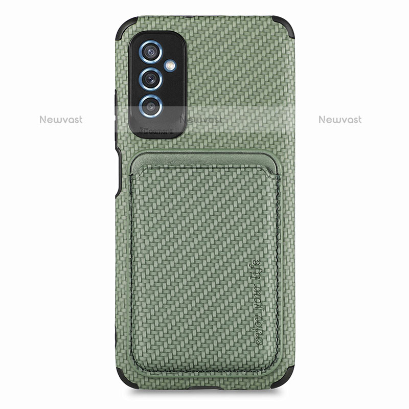 Ultra-thin Silicone Gel Soft Case Cover with Magnetic S02D for Samsung Galaxy M52 5G Green