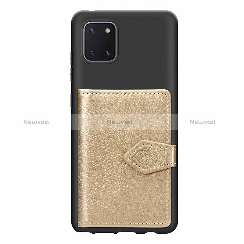 Ultra-thin Silicone Gel Soft Case Cover with Magnetic S02D for Samsung Galaxy M60s Gold