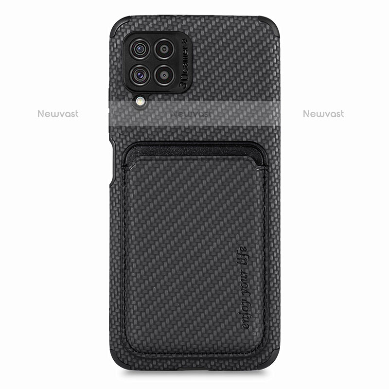Ultra-thin Silicone Gel Soft Case Cover with Magnetic S02D for Samsung Galaxy M62 4G Black
