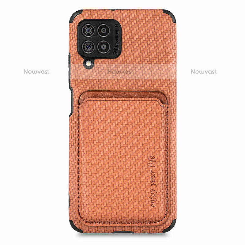 Ultra-thin Silicone Gel Soft Case Cover with Magnetic S02D for Samsung Galaxy M62 4G Brown