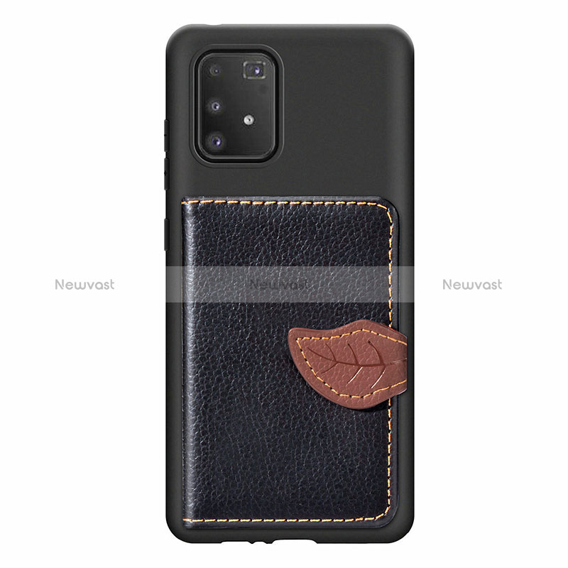 Ultra-thin Silicone Gel Soft Case Cover with Magnetic S02D for Samsung Galaxy S10 Lite Black