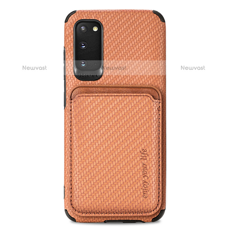 Ultra-thin Silicone Gel Soft Case Cover with Magnetic S02D for Samsung Galaxy S20 5G Brown