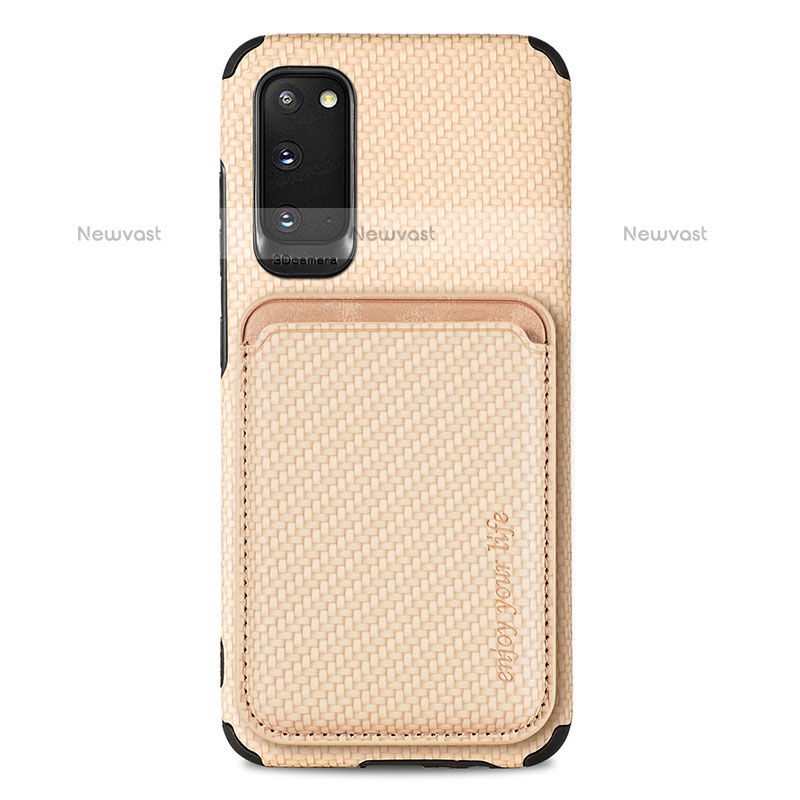 Ultra-thin Silicone Gel Soft Case Cover with Magnetic S02D for Samsung Galaxy S20 Gold