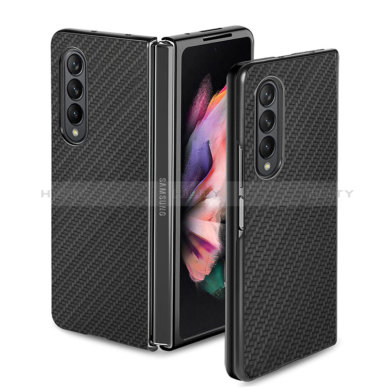 Ultra-thin Silicone Gel Soft Case Cover with Magnetic S02D for Samsung Galaxy Z Fold4 5G Black