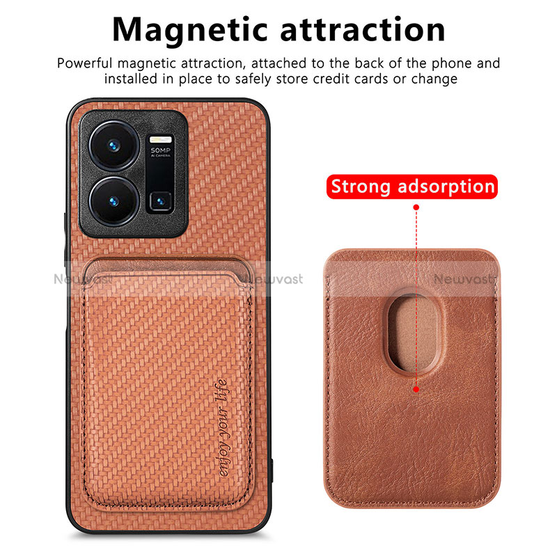 Ultra-thin Silicone Gel Soft Case Cover with Magnetic S02D for Vivo Y35 4G