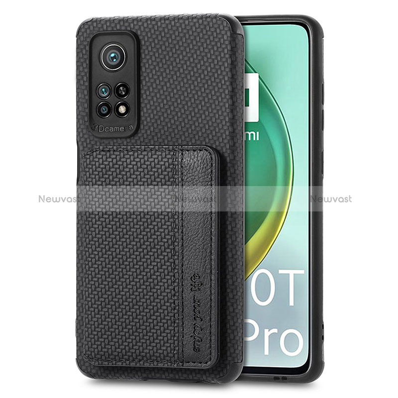 Ultra-thin Silicone Gel Soft Case Cover with Magnetic S02D for Xiaomi Mi 10T 5G Black