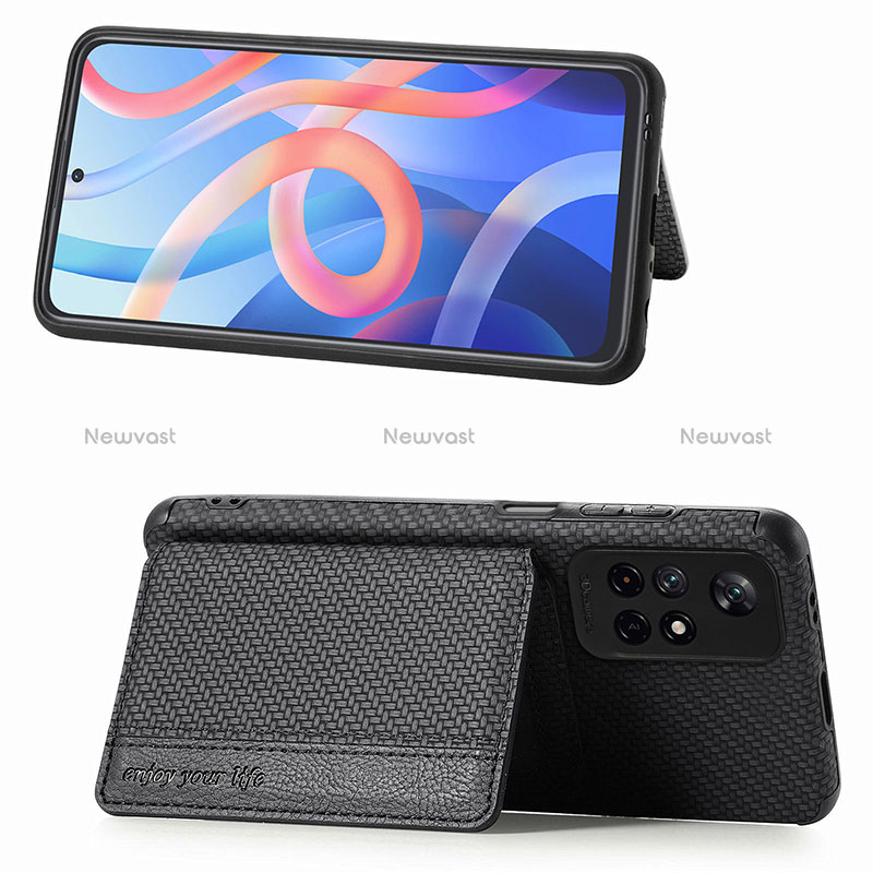 Ultra-thin Silicone Gel Soft Case Cover with Magnetic S02D for Xiaomi Poco M4 Pro 5G