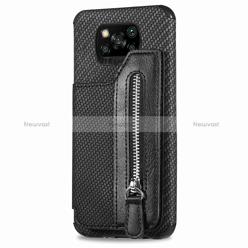 Ultra-thin Silicone Gel Soft Case Cover with Magnetic S02D for Xiaomi Poco X3 Black