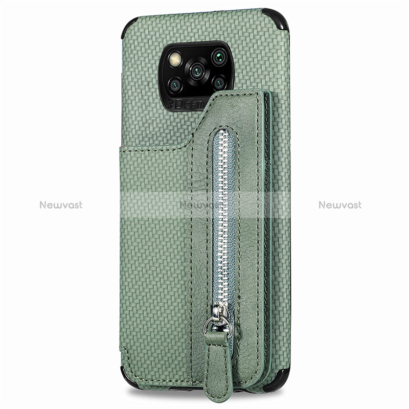 Ultra-thin Silicone Gel Soft Case Cover with Magnetic S02D for Xiaomi Poco X3 Green