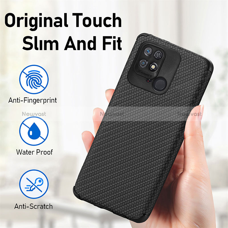 Ultra-thin Silicone Gel Soft Case Cover with Magnetic S02D for Xiaomi Redmi 10C 4G