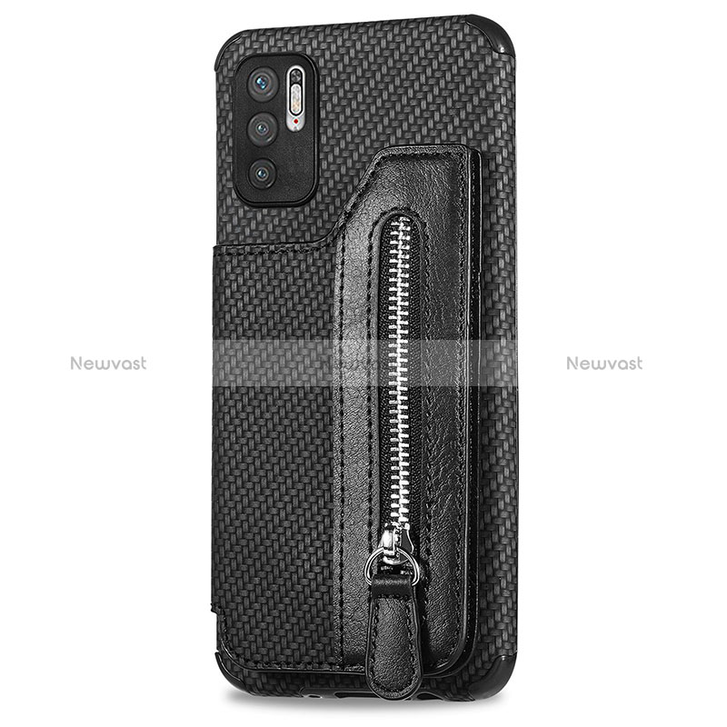 Ultra-thin Silicone Gel Soft Case Cover with Magnetic S02D for Xiaomi Redmi Note 10 5G Black