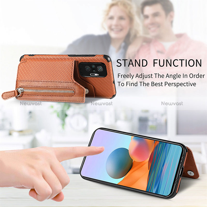 Ultra-thin Silicone Gel Soft Case Cover with Magnetic S02D for Xiaomi Redmi Note 10 Pro 4G