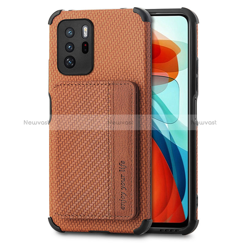 Ultra-thin Silicone Gel Soft Case Cover with Magnetic S02D for Xiaomi Redmi Note 10 Pro 5G