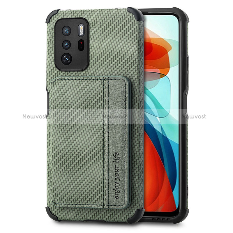 Ultra-thin Silicone Gel Soft Case Cover with Magnetic S02D for Xiaomi Redmi Note 10 Pro 5G