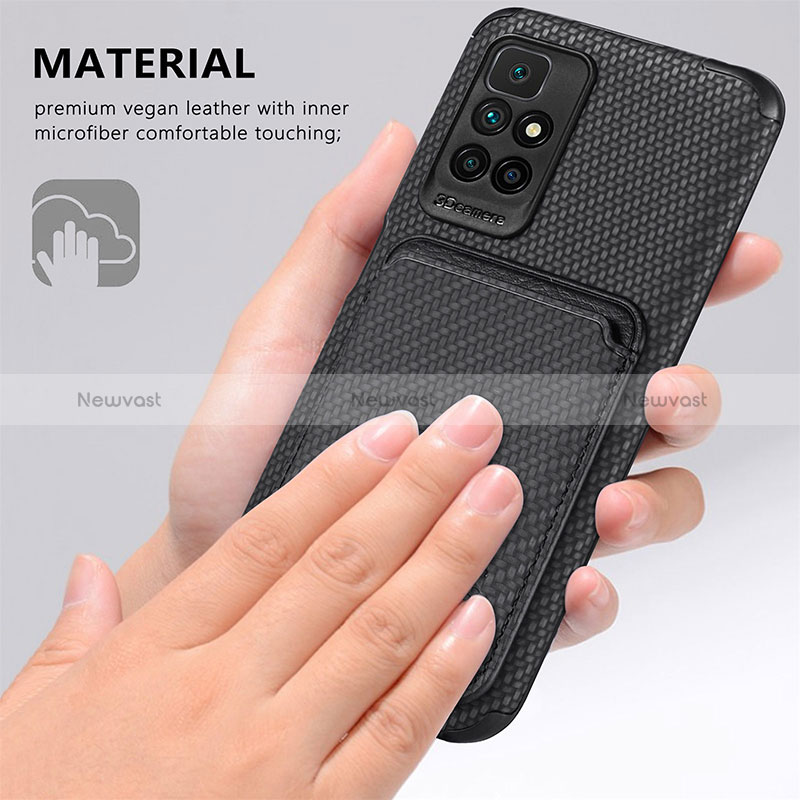 Ultra-thin Silicone Gel Soft Case Cover with Magnetic S02D for Xiaomi Redmi Note 11 4G (2021)