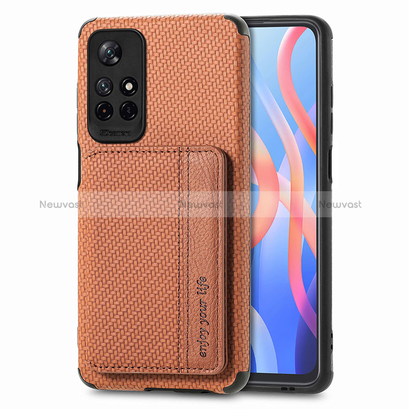 Ultra-thin Silicone Gel Soft Case Cover with Magnetic S02D for Xiaomi Redmi Note 11 5G