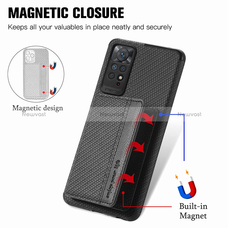 Ultra-thin Silicone Gel Soft Case Cover with Magnetic S02D for Xiaomi Redmi Note 11 Pro 5G