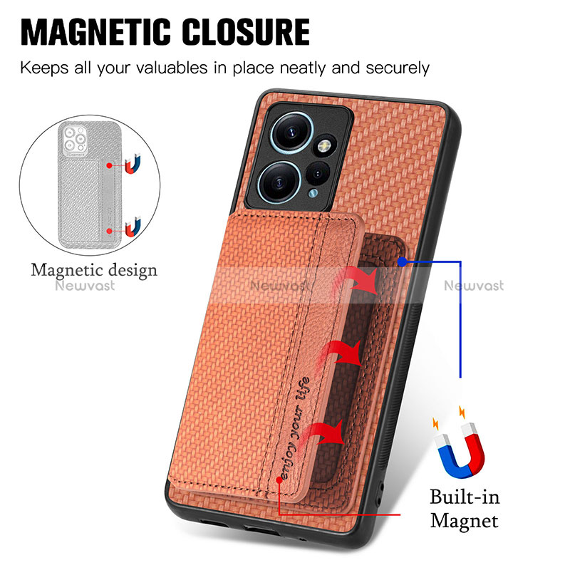 Ultra-thin Silicone Gel Soft Case Cover with Magnetic S02D for Xiaomi Redmi Note 12 4G