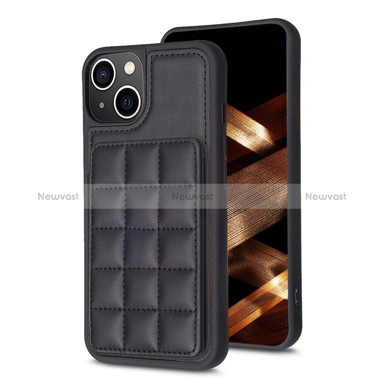 Ultra-thin Silicone Gel Soft Case Cover with Magnetic S03D for Apple iPhone 14 Plus Black