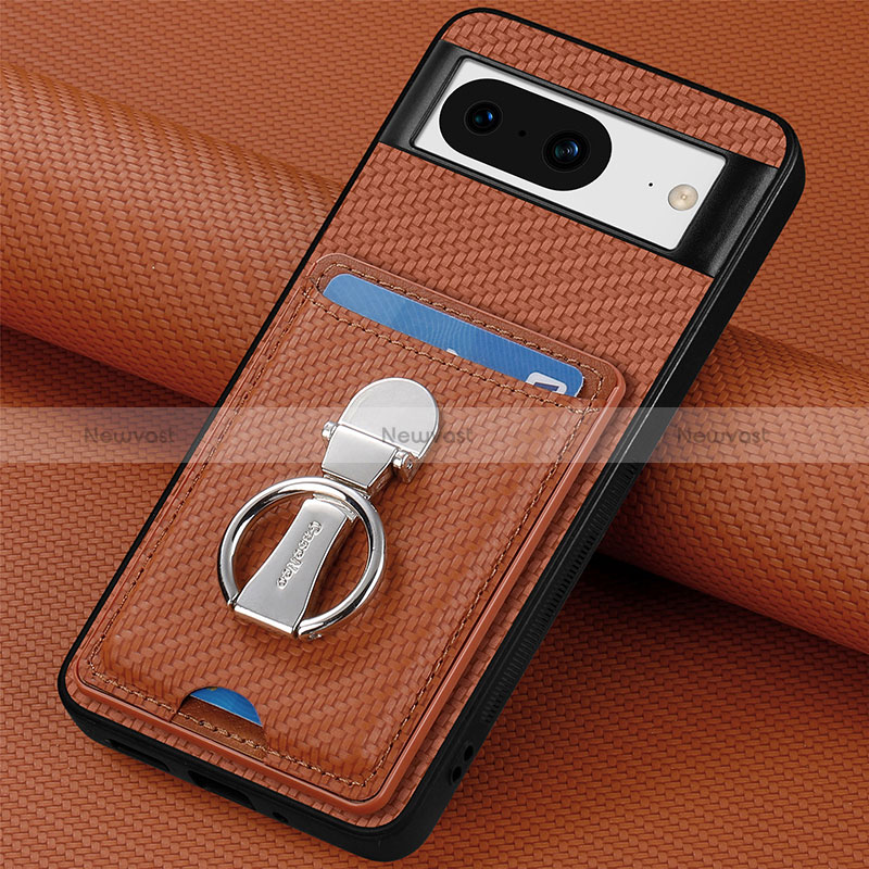Ultra-thin Silicone Gel Soft Case Cover with Magnetic S03D for Google Pixel 8 5G Brown