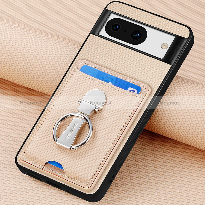 Ultra-thin Silicone Gel Soft Case Cover with Magnetic S03D for Google Pixel 8 5G Gold