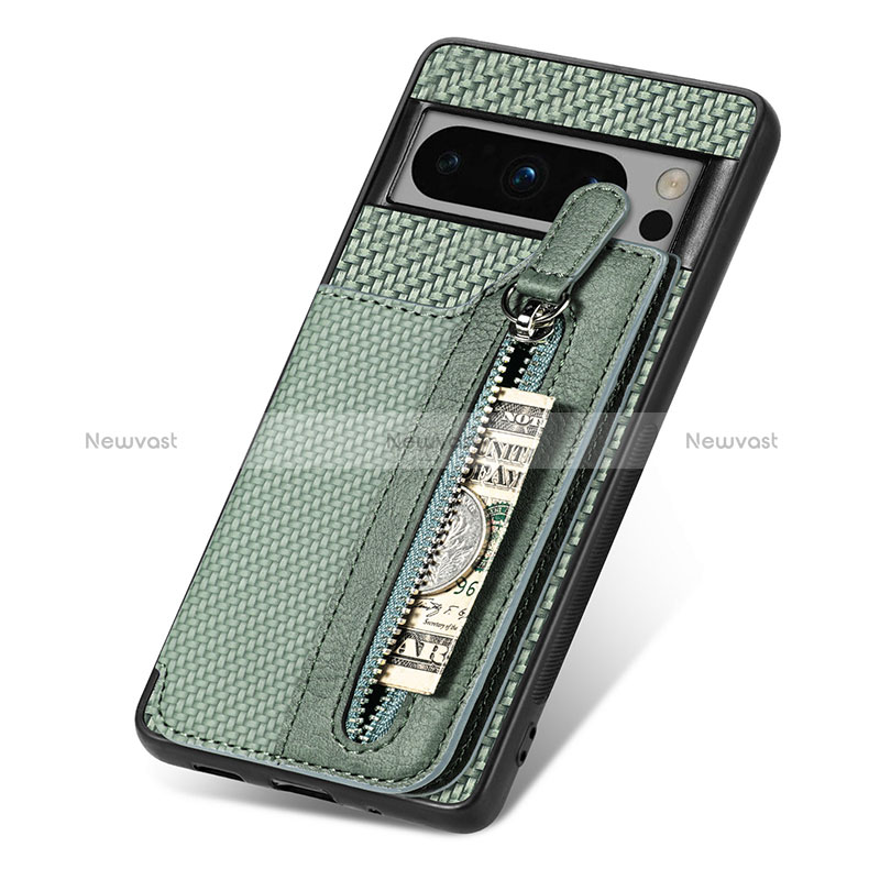 Ultra-thin Silicone Gel Soft Case Cover with Magnetic S03D for Google Pixel 8 Pro 5G Green