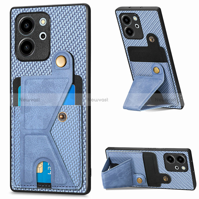 Ultra-thin Silicone Gel Soft Case Cover with Magnetic S03D for Huawei Honor 80 SE 5G Blue