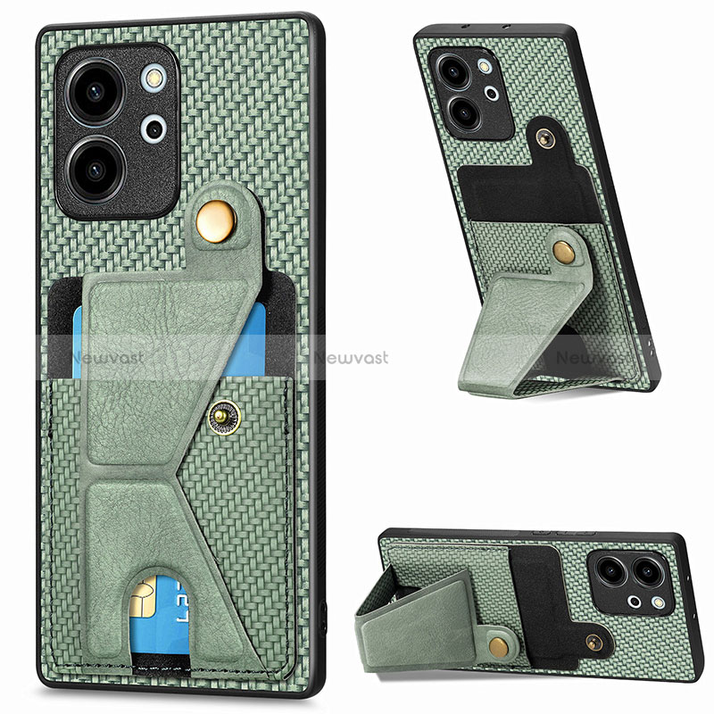 Ultra-thin Silicone Gel Soft Case Cover with Magnetic S03D for Huawei Honor 80 SE 5G Green