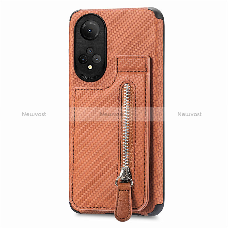 Ultra-thin Silicone Gel Soft Case Cover with Magnetic S03D for Huawei Honor X7 Brown