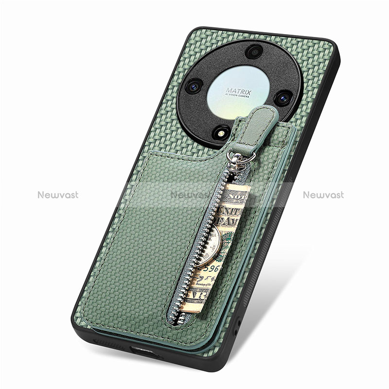 Ultra-thin Silicone Gel Soft Case Cover with Magnetic S03D for Huawei Honor X9a 5G Green