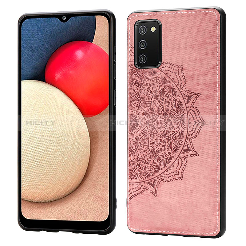 Ultra-thin Silicone Gel Soft Case Cover with Magnetic S03D for Samsung Galaxy A03s Rose Gold
