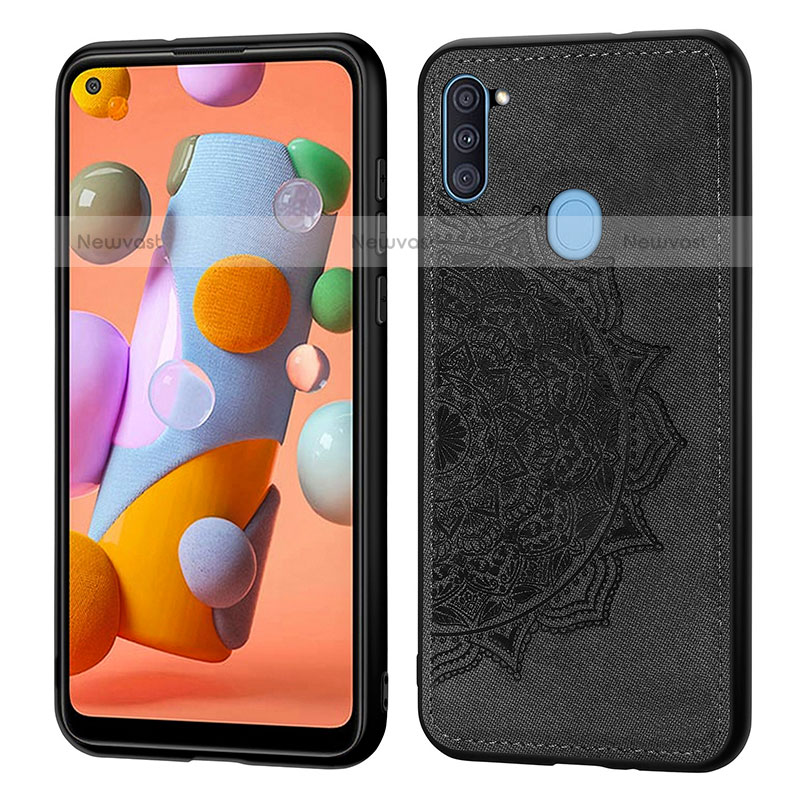 Ultra-thin Silicone Gel Soft Case Cover with Magnetic S03D for Samsung Galaxy A11 Black