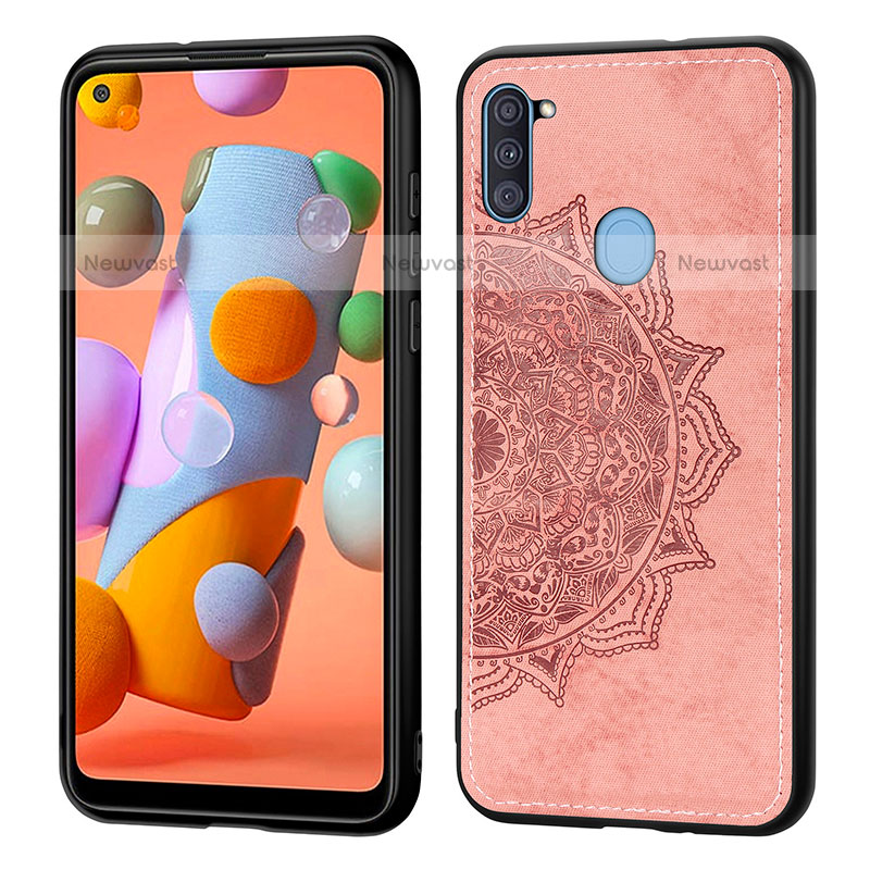 Ultra-thin Silicone Gel Soft Case Cover with Magnetic S03D for Samsung Galaxy A11 Rose Gold