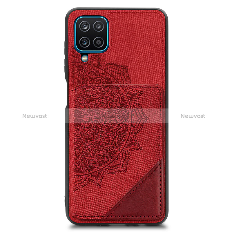 Ultra-thin Silicone Gel Soft Case Cover with Magnetic S03D for Samsung Galaxy A12 Nacho Red