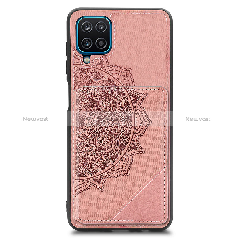 Ultra-thin Silicone Gel Soft Case Cover with Magnetic S03D for Samsung Galaxy A12 Nacho Rose Gold