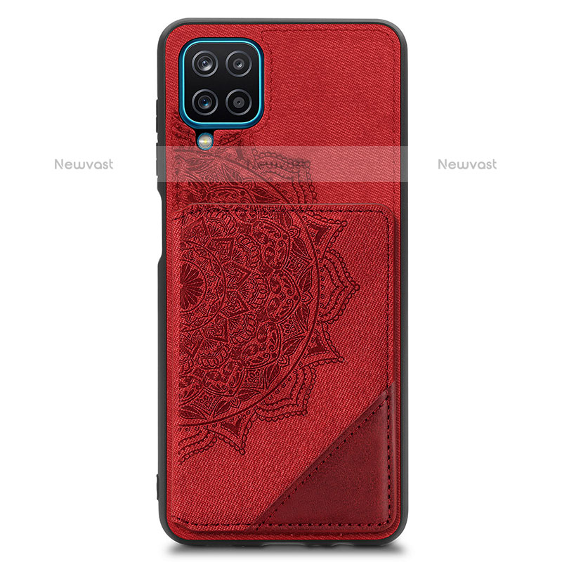 Ultra-thin Silicone Gel Soft Case Cover with Magnetic S03D for Samsung Galaxy A12 Red