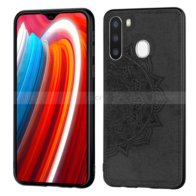 Ultra-thin Silicone Gel Soft Case Cover with Magnetic S03D for Samsung Galaxy A21 European Black