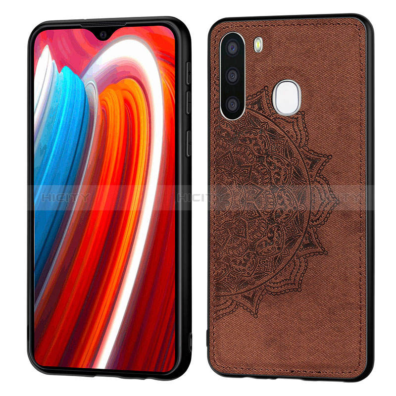 Ultra-thin Silicone Gel Soft Case Cover with Magnetic S03D for Samsung Galaxy A21 European Brown