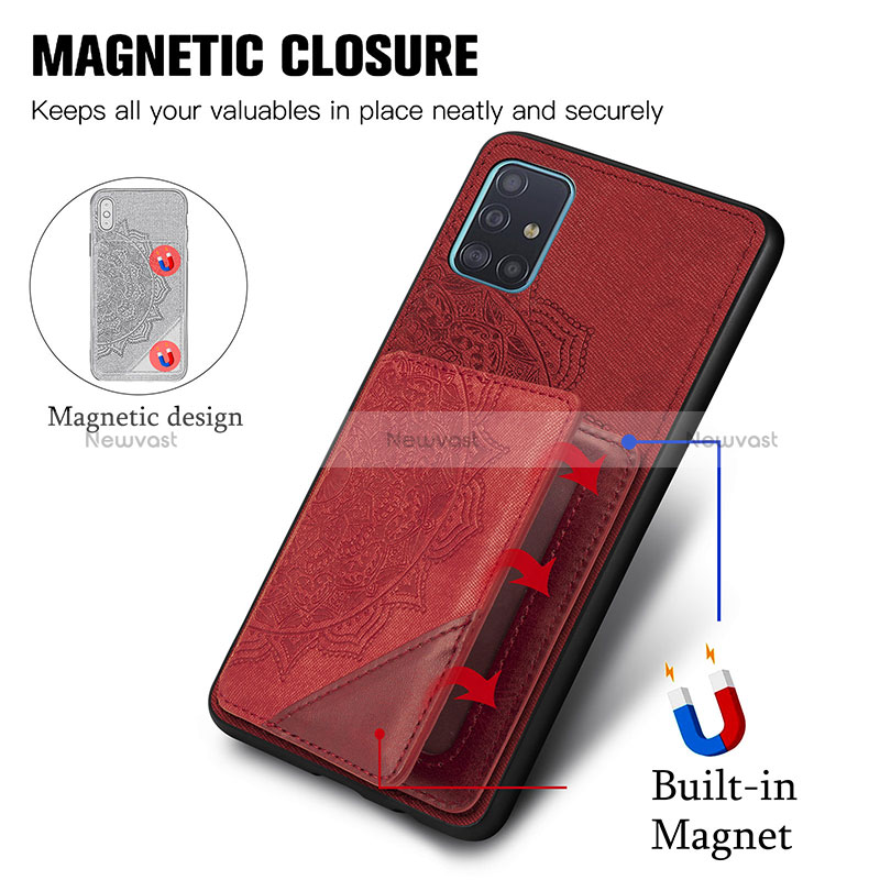 Ultra-thin Silicone Gel Soft Case Cover with Magnetic S03D for Samsung Galaxy A51 5G