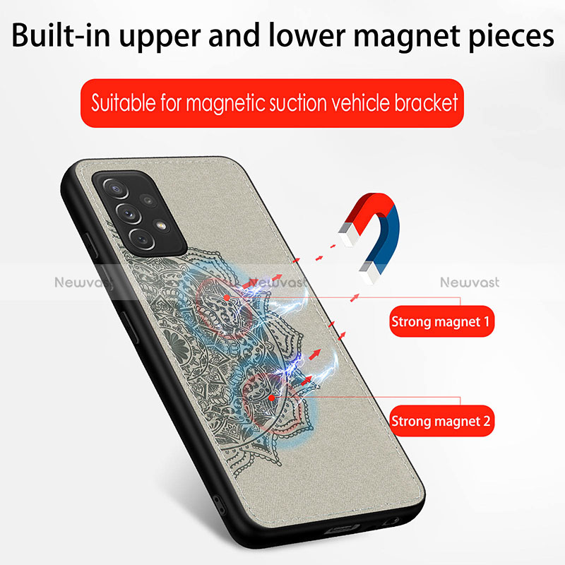 Ultra-thin Silicone Gel Soft Case Cover with Magnetic S03D for Samsung Galaxy A52 4G