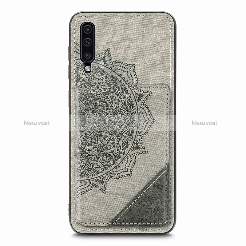 Ultra-thin Silicone Gel Soft Case Cover with Magnetic S03D for Samsung Galaxy A70S Gray