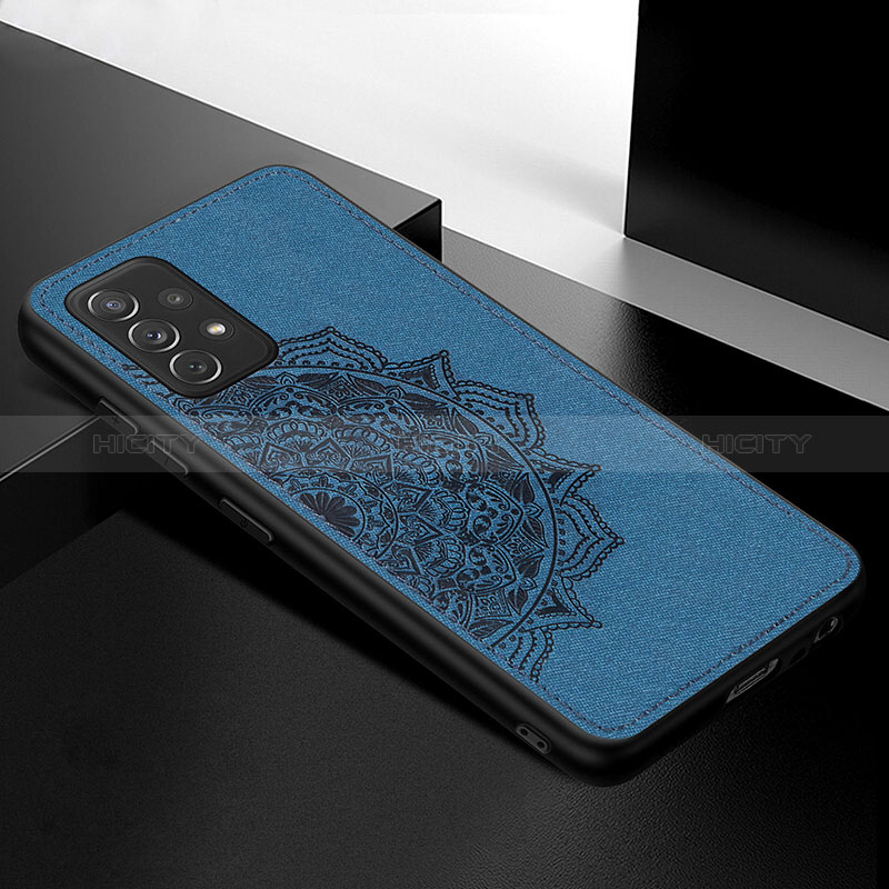 Ultra-thin Silicone Gel Soft Case Cover with Magnetic S03D for Samsung Galaxy A72 4G Blue