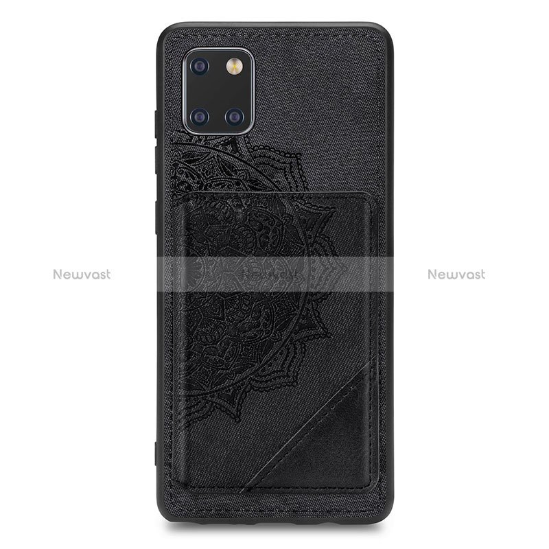 Ultra-thin Silicone Gel Soft Case Cover with Magnetic S03D for Samsung Galaxy A81 Black