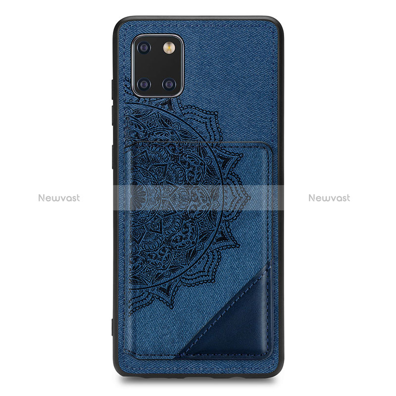 Ultra-thin Silicone Gel Soft Case Cover with Magnetic S03D for Samsung Galaxy A81 Blue